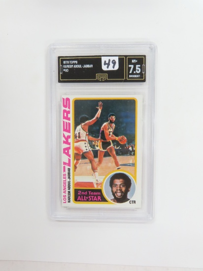 1978 Topps #110 Kareem Abdul-Jabbar. GMA Graded 7.5