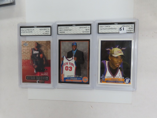 All One Money: Three (3) FGS Graded 10 2002-03 Rookie Cards incl. Leandro Barbosa.