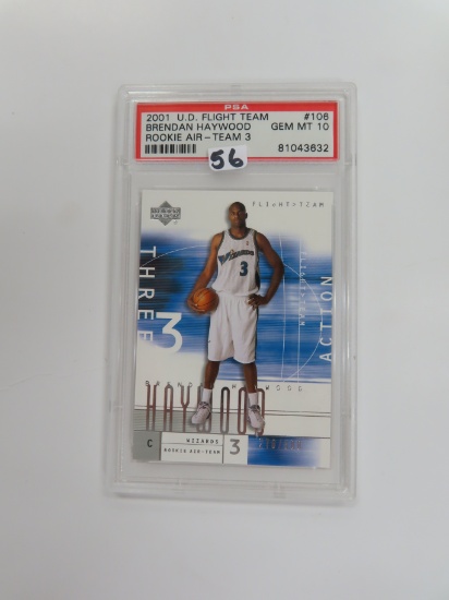 2001 UD Flight Team #106, Brendan Haywood, Rookie Air Team 3. PSA Graded 10