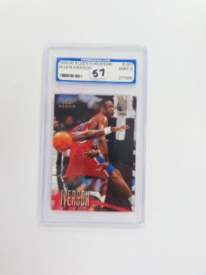 1996-97 Fleer European #265 Allen Iverson. PGS Graded 9