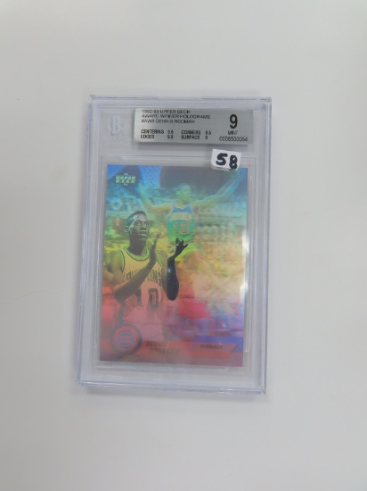 1992-93 Upper Deck Award Winner Hologram AW3, Dennis Rodman. Beckett Graded 9