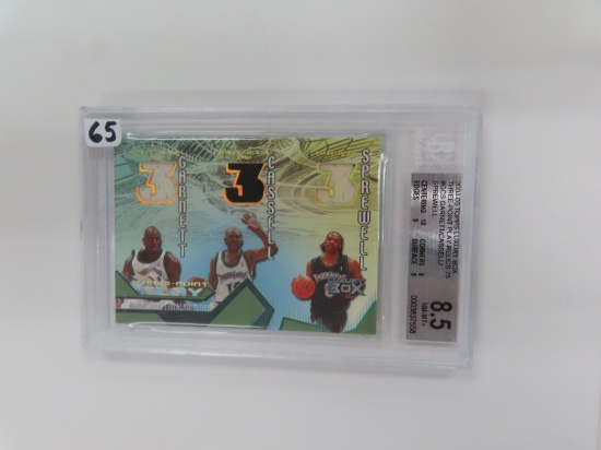 #7/75 2004-05 Topps Luxury Box 3 Point Play Relics #CGS, Kevin Garnett, Sam Cassell, Latrell