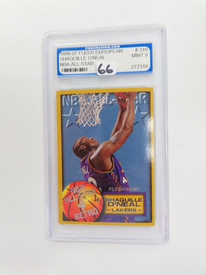 1996-97 Fleer European #319, Shaquille O'Neal, All Star. PGS Graded 9