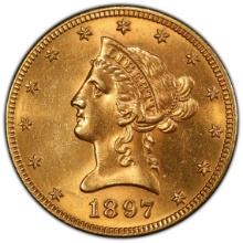 1897-S GOLD $10,PCGS Genuine(details: AU Polished)