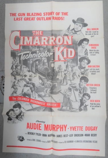 The Cimarron Kid Vintage movie poster, Audie Murphy.