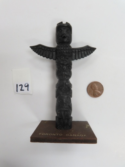 4.5"H Carved Totem Pole, Vintage Souvenir of Toronto, Canada.