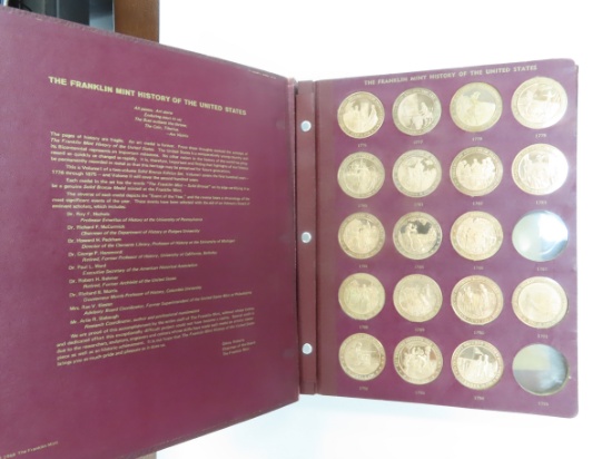 Incomplete 1968 Franklin Mint Solid Bronze History of U.S. Vol 1, first 100 years. 22 art medals in