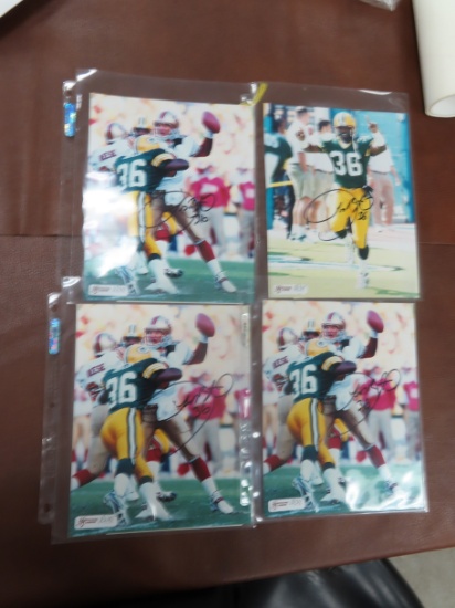 Four (4) X The Money: LeRoy Butler Signed 8"x10"s, Packers. HOF!! Guaranteed Authentic.