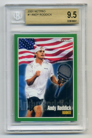 2001 Netpro #1 Andy Roddick Rookie Card Beckett BGS Graded 9.5