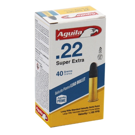 Fifty (50) Aguila SuperExtra 22 Long Rifle Ammo 40 Grain Standard Velocity Lead Solid Point