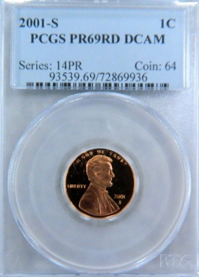 Eight (8) X The Money: PCGS Graded One Cents, All 68 or better, U.S. Pennies