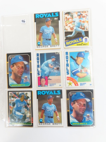 Sixteen (16) George Brett Baseball Cards.