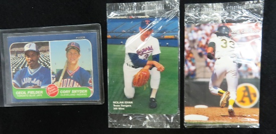 Jose Canseco and Nolan Ryan Mothers Cookies Cards and Cecil Fielder Rookie Card