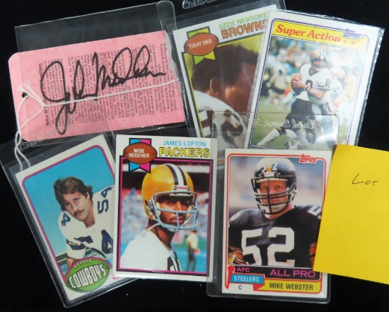 Vintage Football Lot Incl. Mike Webster, Archie Manning, Randy White (RC), Ozzie Newsome (RC),