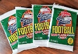 Four (4) 1990 Fleer Football Unopened Packs, pull a Aikman, Montana, Rice, Bo, Barry Sanders, Elway?