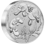 2021 2 oz Silver Australian Piedfort Platypus & Baby Silver Coin, .9999 Fine. ONLY 75,000 MINTED!