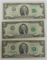Three (3) Crisp 1976 $2 FRN, one $