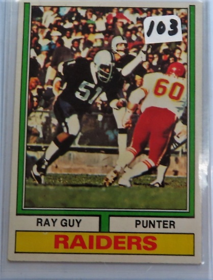 1974 Topps #219 Ray Guy Rookie Oakland Raiders