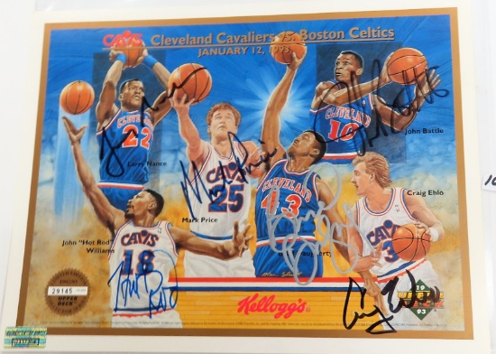 Larry Nance , John Williams , Mark Price , Brad Daughtherty , John Battle , Craig Ehlo Signed CAVS