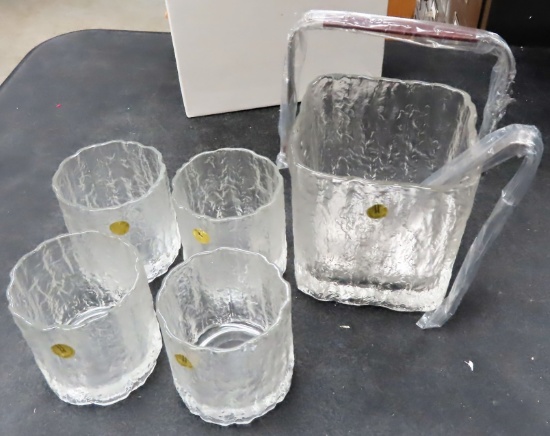 Vintage HOYA (made in Japan) Drink Set with ice bucket and rocks glasses. $17.85 Shipping.