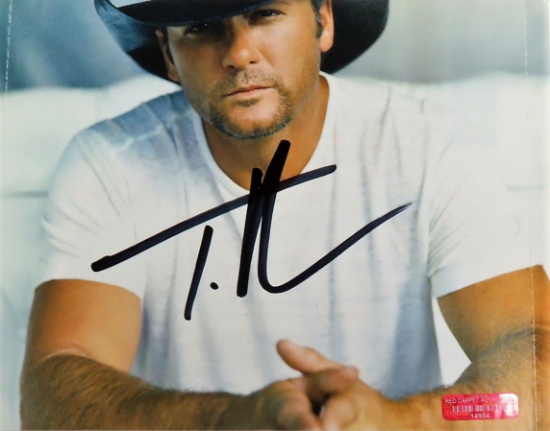 Tim McGraw Autographed Signed CD Insert with Red Carpet COA #14954, Online Verify.