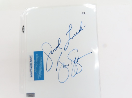 Ben Gazzara signed paper, Good Luck. Authentication Direct COA, 2337071