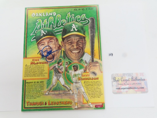 Mark McGwire Autographed Signed Oakland Program with Red Carpet COA # 14941, Online Verify.