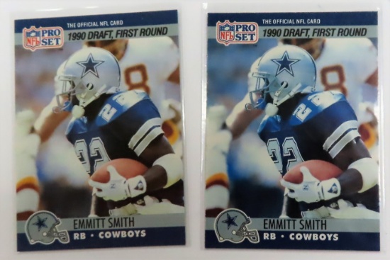 TWO (2) Emmitt Smith Rookie Cards, 1990 Pro Set