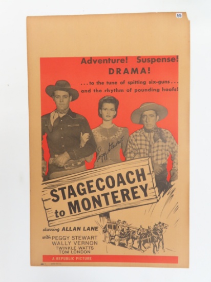 14"x19" Peggy Stewart Signed 1944 Stagecoach to Monterey Movie Poster, Estate Find. $19.85 Shipping