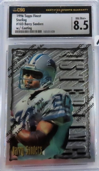 1996 Topps Finest Sterling #103 Barry Sanders with Coating. CSG Graded 8.5