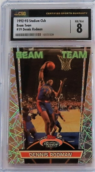 1992-93 Stadium Club Beam Team #19 Dennis Rodman. CSG Graded 8