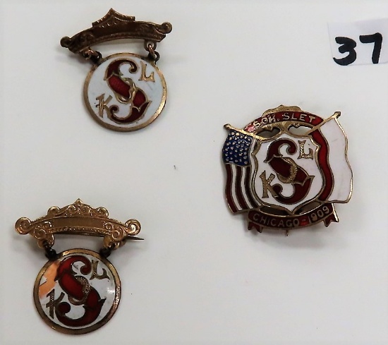 1909 Chcago Sok Slet Pins (Czech Gymnastics Festival)