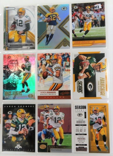 Nine (9) Aaron Rodgers Football Cards. All One Money