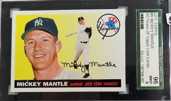 2011 Topps #8 Mickey Mantle, SGC Graded 9