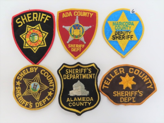 SIX (6) Sheriff Patches, All One Money.
