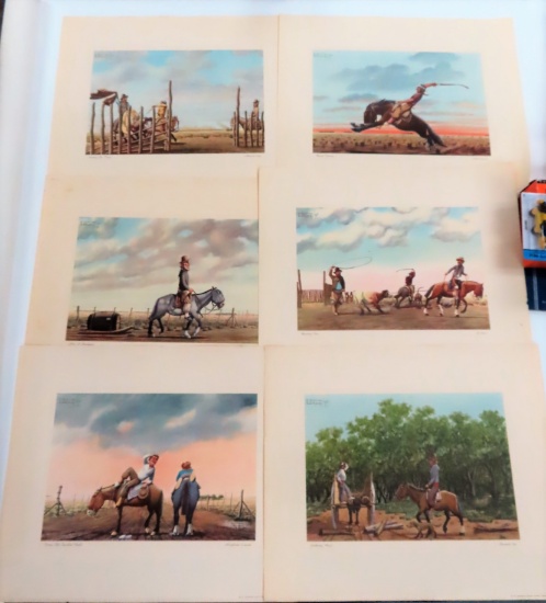 Twelve (12) Vintage F. Molina Campos Lithographs, All One Money. $16.85 Ships in Tube.