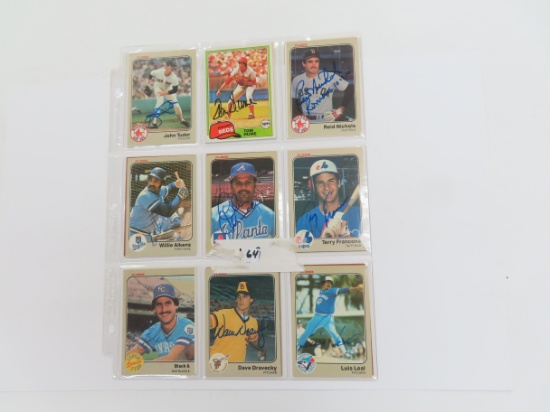 Eighteen (18) Signed Baseball Cards incl. John Tudor, Terry Francona, Dave Dravecky, Denny Walling,