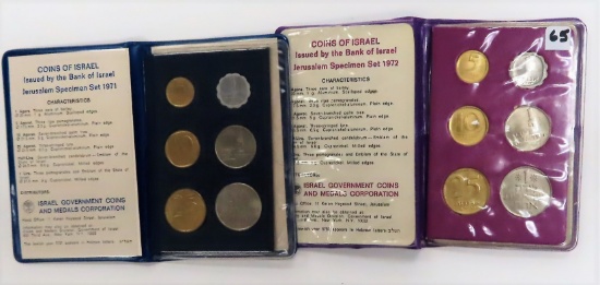 TWO Coins of Israel Sets: 1971 AND 1972
