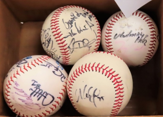 Estate Find: Four (4) Multi Player Signed Baseballs. All One Money.