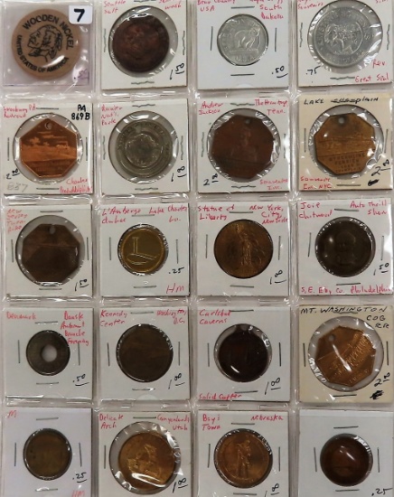 Twenty (20) Vintage Vacation Tokens. All One Money. estate find