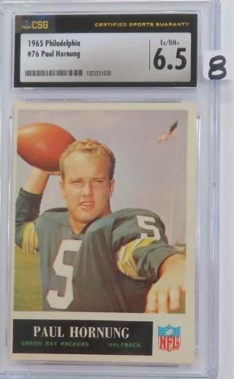 1965 Philadelphia Gum Co. #76 Paul Hornung. CSG Graded 6.5