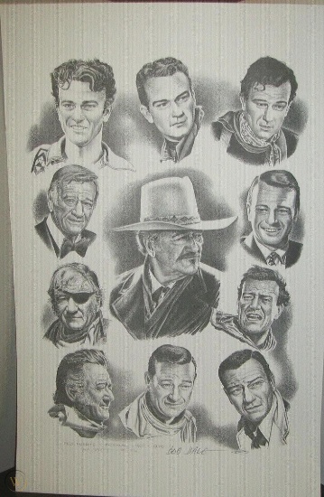 $16 SHIPPING, SEVEN (7) X The Money: 11"x17" Bob Dale Signed John Wayne Prints, Signed in Red Ink