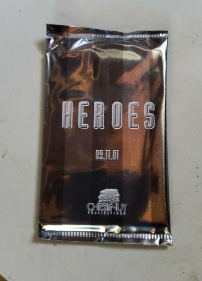 Unopened Pack: Heroes 911 Trading Card Pack, 09.11.01 8 Hero/Memorial Cards Per Pack.