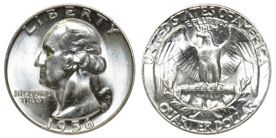 ONE (1) 90% Silver 1956-P Washington Quarter.