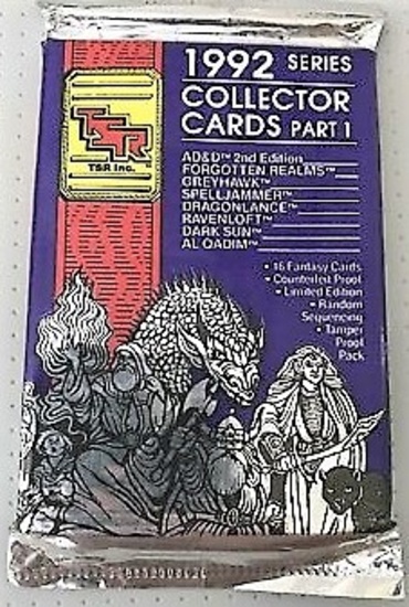 One (1) Unopened Pack: 1992 TSR Fantasy Collector Cards, 16 Cardfs Per Pack.  2nd Edition.