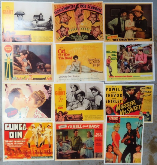 $14 Shipping: Twelve (12) REPRINT Movie Lobby Cards, 11"x14" All One Money. Roy Rogers, Audie