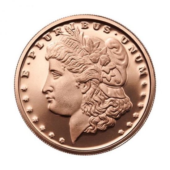 TWO (2) X The Money: One Ounce .999 Fine Copper Morgan Head Bullion Round. 2X$