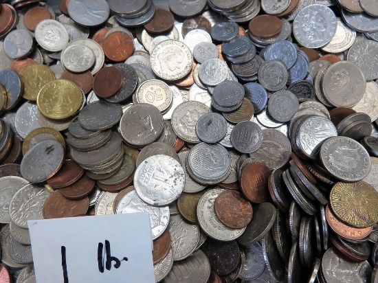One LB Foreign Coins, World Coins, Estate Find.