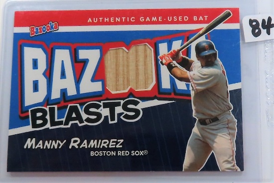 2004 Topps Bazooka Blasts, Manny Ramirez, Game Used Bat Card BB-MR