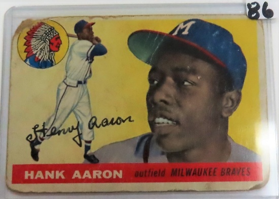 Hank Aaron 1955 Topps #47 - 2nd Year Milwaukee Braves